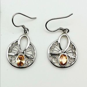 Genuine Morganite & Sterling Earrings